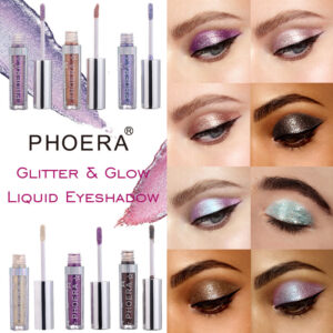 PHOERA Glitter & Glow Liquid Eyeshadow – Metallic Shimmer Finish