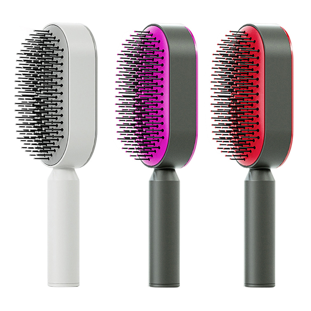 Self-Cleaning Anti-Static Hair Brush with Scalp Massage – Detangling Comb for All Hair Types - Image 4
