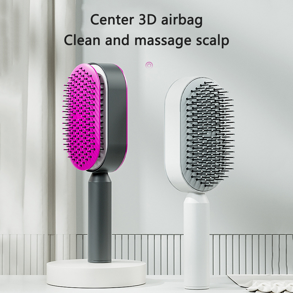 Self-Cleaning Anti-Static Hair Brush with Scalp Massage – Detangling Comb for All Hair Types - Image 5