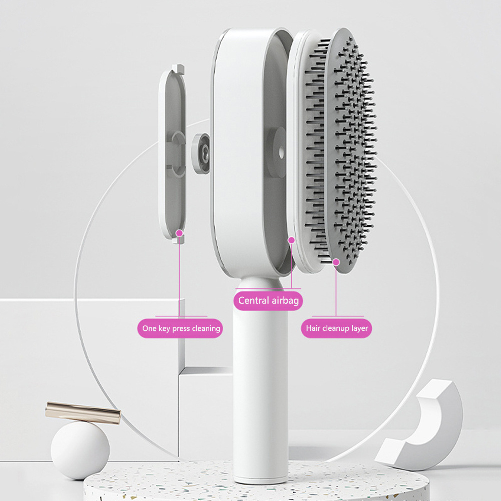 Self-Cleaning Anti-Static Hair Brush with Scalp Massage – Detangling Comb for All Hair Types - Image 8